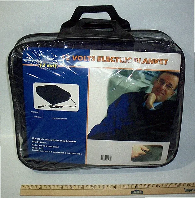 12V Heated Electric Fleece Blanket/Throw Car Travel Heat 43"x59", New!