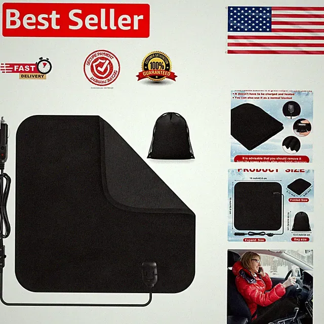 16 x 16 Inches Heated Fleece Blanket for Cold Weather - Emergency & Travel Use