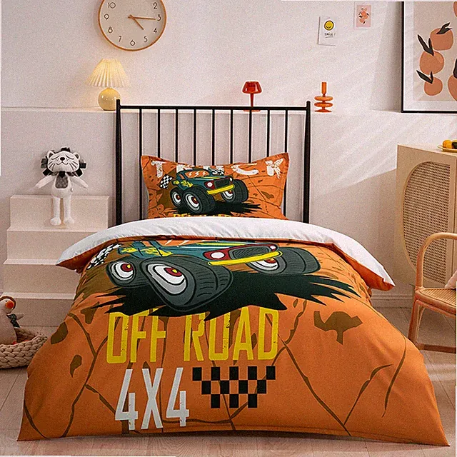 3D Cartoon Off-Road Vehicle Quilt Cover Set Bedding Sets Pillowcases Queen