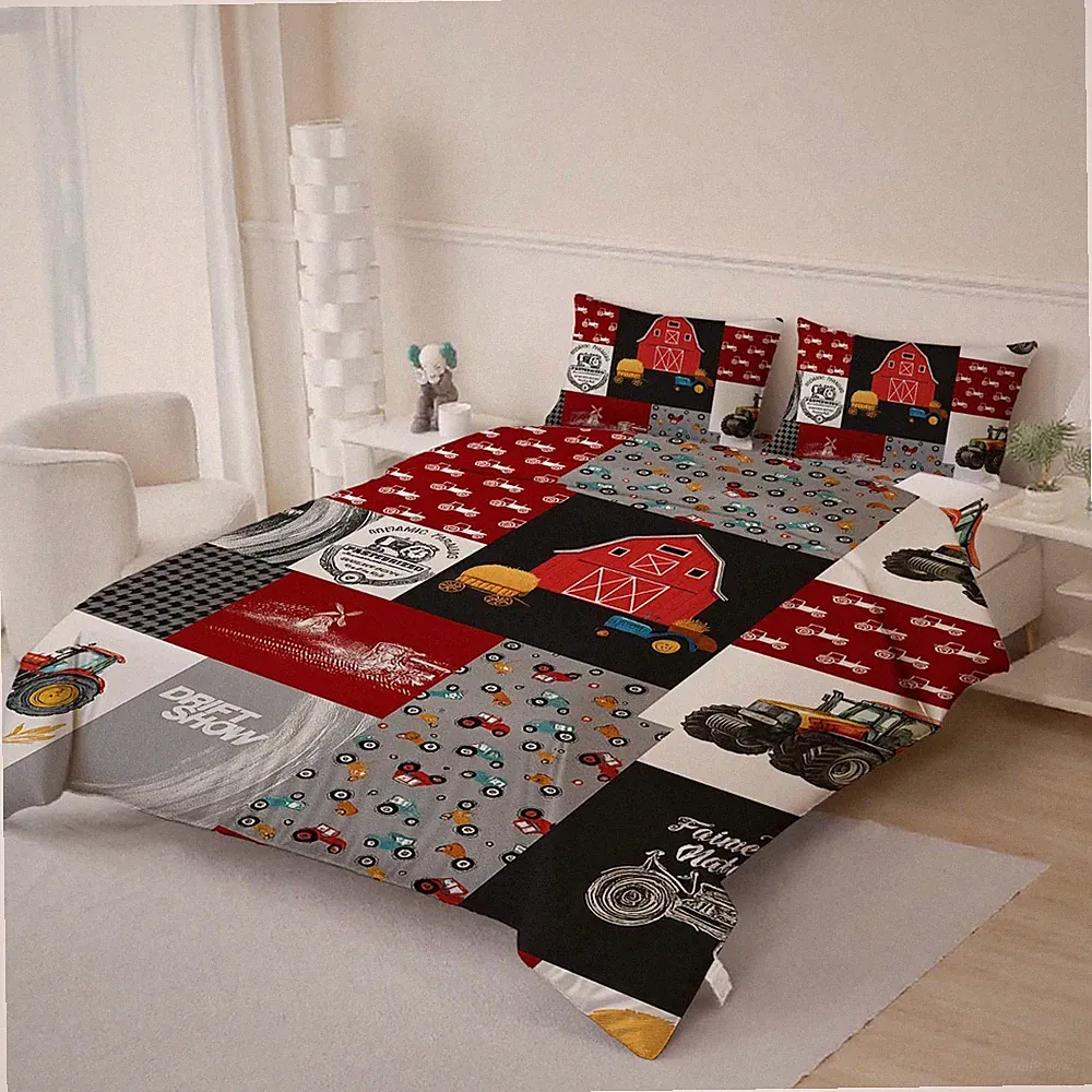 3D Engineering Vehicle Theme Quilt Cover Set Bedding Sets Pillowcases 191