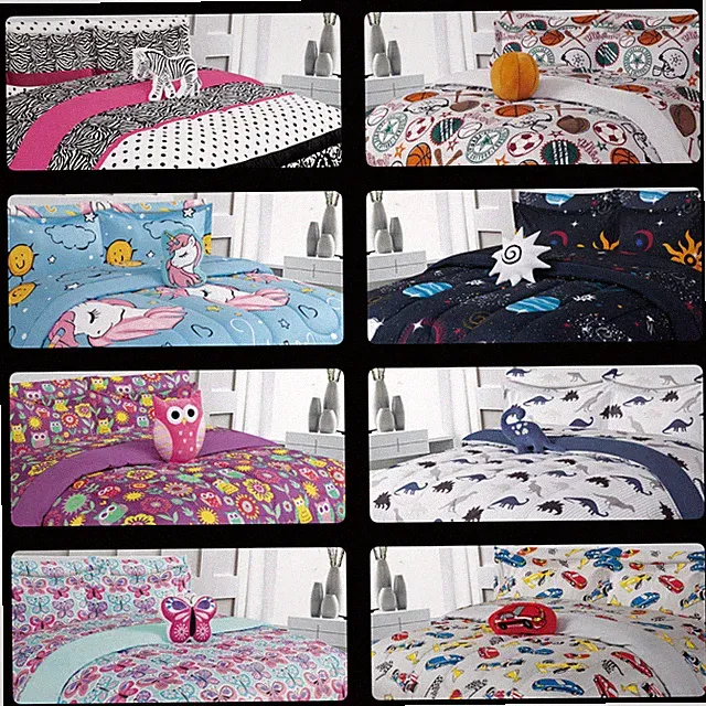 6/8PC TWIN/FULL KIDS COMFORTER COMPLETE BEDDING SET MANY DESIGNS BED IN A BAG
