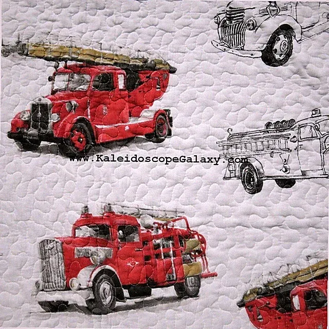 7 Piece Fire Truck Full/Queen Quilt ~ Shams & Sheets FIRE TRUCKS Fire Engine