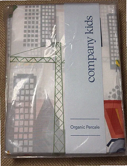 Company Store Kids Sheet Set Construction TWIN Organic Cotton Truck Vehicles NIP