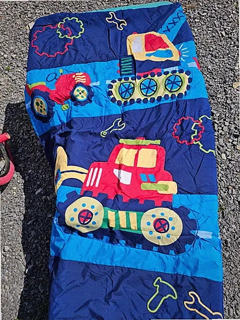 Construction Trucks Crib Bedspread Navy, Red, White, Yellow