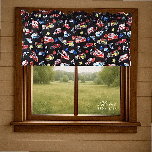 Emergency Vehicle Valance Firetruck Police Paramedics Medical Services Curtain