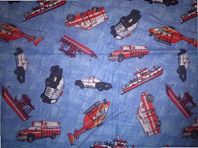 First Responder Vehicles Cotton Fabric Design standard handcraft pillowcase