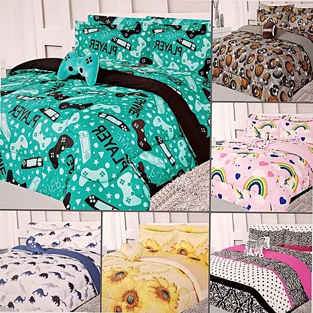 NEW BED IN A BAG COMPLETE KIDS BED COMFORTER TOP PRINTED (TWIN 6PC) (FULL 8PC)GG