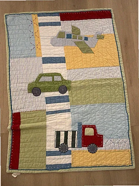 Pottery Barn Kids Baby “Oscar” Vehicles Quilt Toddler Crib Quilt