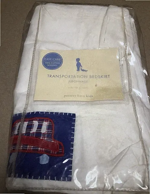 Pottery Barn Kids Crib Bed Skirt Transportation Designs Cars Trucks Helicopter