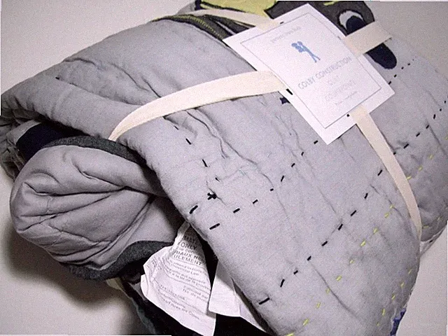 Pottery Barn Kids Gray Blue Colby Construction Vehicle Twin Quilt New