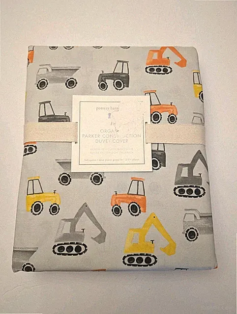 Pottery Barn Kids Parker Construction Vehicle Full/ Queen Duvet Cover