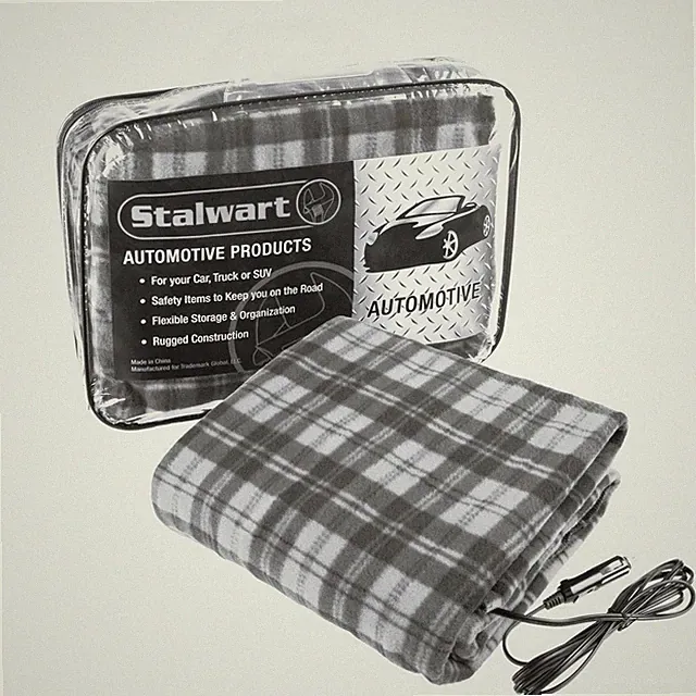 STALWART Electric Car Blanket- Heated 12V Polar Fleece Travel Throw 59 x 43 Inch