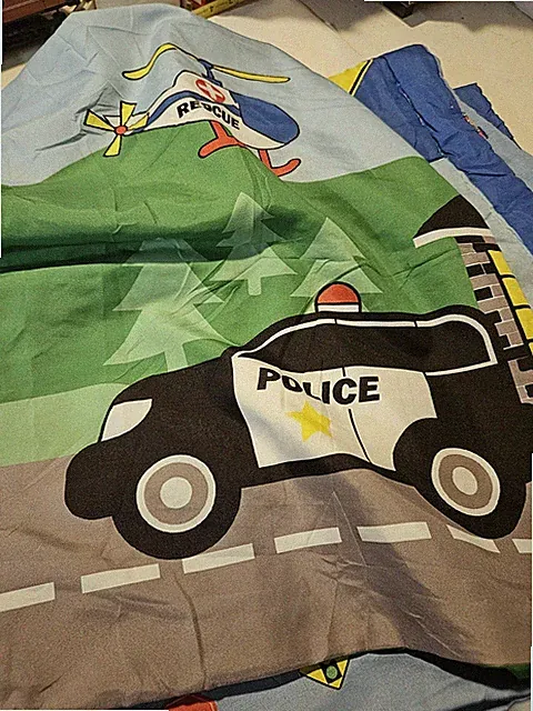 Toddler Comforter With Emergency Vehicles Pattern