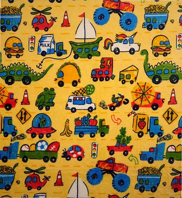 Transportation Vehicles Soft Plush Throw Blanket 5' x 6 ft - The Big One -New