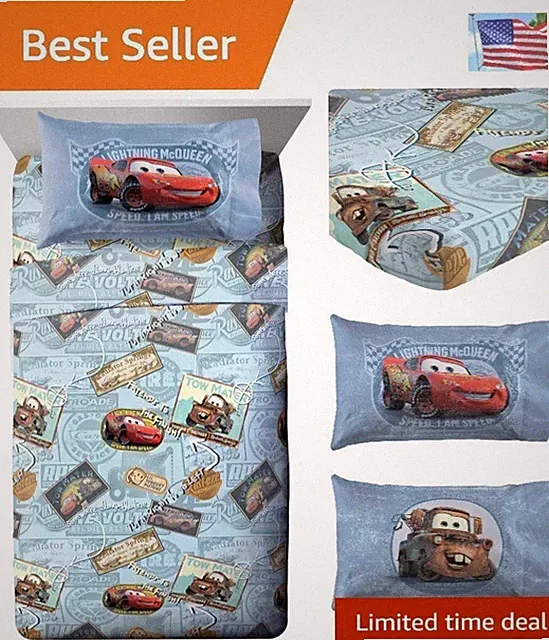 Vibrant Disney/Pixar Cars Full Sheet Set with Lightning McQueen for Kids' Rooms