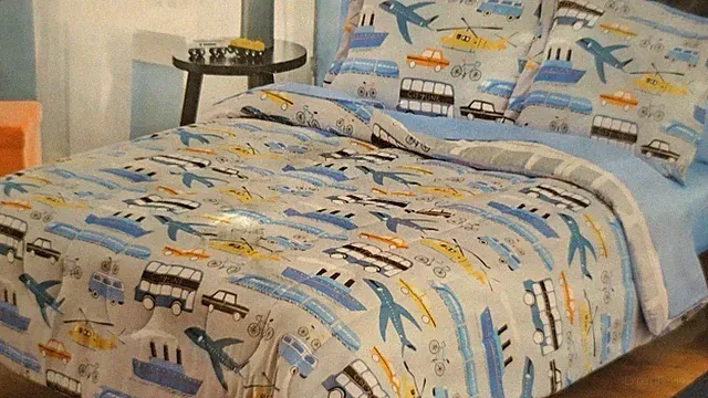 Your Zone Kids Full Size Bedding Set 7 Piece Comforter Sheets Cars Planes NEW